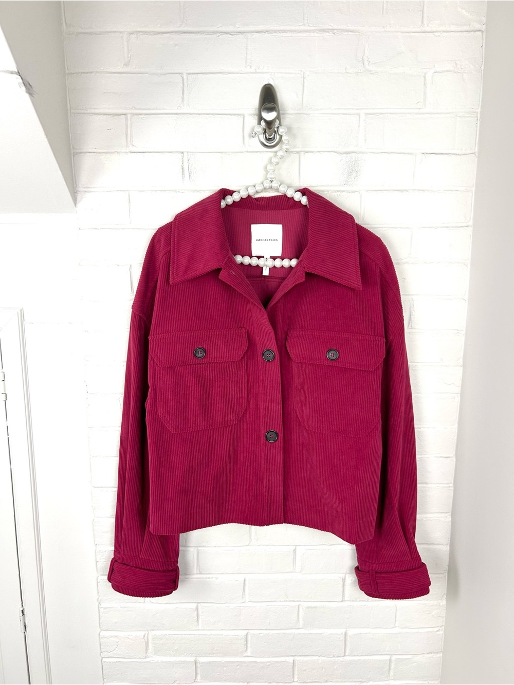 Avec Les Filles Corduroy Button Front Boxy Jacket Size S